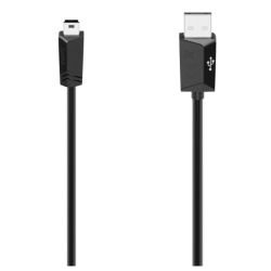HAMA - Hama Mini USB Cable, USB-A Male to USB Mini-B5 Male, USB 2.0, 1.5 Metre, Black