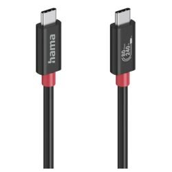 HAMA - Hama USB4 V2 80Gbps Type-C Male to Male Cable, E-Marker, 5A, 240W, 1 Metre, Black