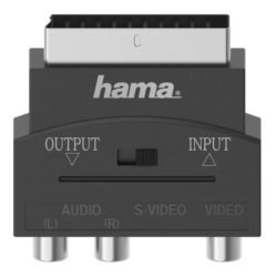 HAMA - Hama Video Adapter - Scart Male to S-VHS Socket / 3x RCA Sockets, IN/OUT Switch