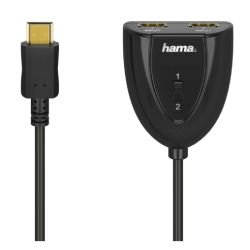 HAMA - Hama 2x1 HDMI Switch, 2 Inputs, 1 Output, 1080p 60Hz, Plug and Play