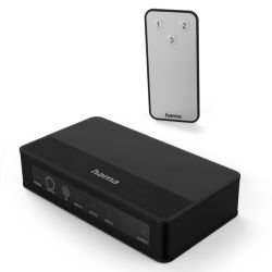 HAMA - Hama 3x1 4K-HDMI Switch with Remote Control, 3 Inputs, 1 Output, Aluminium