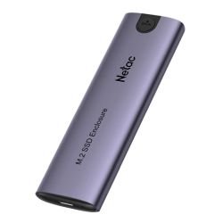 NETAC - Netac WH51 M.2 PCIe/SATA SSD Caddy, USB 3.1 Gen2 Type-C, Compatible with 2280/2260/2242/2230, Aluminium, USB A+C to USB-C Cable