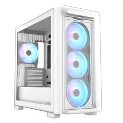 ASUS - Asus A23 PLUS ARGB Gaming Case w/ Glass Side and Front, Micro ATX, 4x ARGB Fans, 380mm GPU & 360mm Radiator Support, USB-C, Asus BTF Compatible, White
