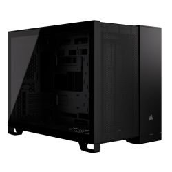 CORSAIR - Corsair 2500D Airflow Dual Chamber Gaming Case w/ Glass Window, Micro ATX, Fully Mesh Panelling, USB-C, Asus BTF Compatible, Black