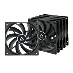 ARCTIC - Arctic F12 Low Noise 12cm Case Fans (5 Pack), Black, 9 Blades, Fluid Dynamic, 1350 RPM, Value Pack