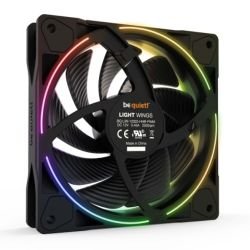 BEQUIET - Be Quiet! (BL073) Light Wings 12cm PWM ARGB High Speed Case Fan, Rifle Bearing, 18 LEDs, Front & Rear Lighting, Up to 2500 RPM