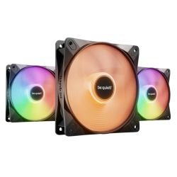 BEQUIET - Be Quiet! (BL121) Light Wings LX 12cm PWM ARGB Case Fans (3 Pack), Rifle Bearing, Impeller w/ 16 LEDs, Daisy-Chain, Up to 1600 RPM, Black