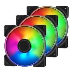 FRACTAL - Fractal Design Prisma AL-12/PWM 12cm ARGB Case Fans (3 Pack), 7 Blades, Long Life Sleeve Bearing, 500-2000 RPM, Black