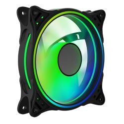 VIDA - Vida Infinity01 12cm ARGB Dual Ring PWM Case Fan, Hydraulic Bearing, Infinity Mirror Effect, 500-1500 RPM, Black