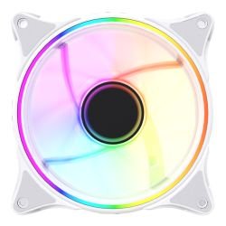 VIDA - Vida Infinity01 Reverse Blade 12cm ARGB Dual Ring PWM Case Fan, Hydraulic Bearing, Infinity Mirror Effect, 500-1500 RPM, White
