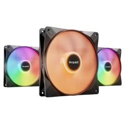 BEQUIET - Be Quiet! (BL127) Light Wings LX 14cm PWM ARGB Case Fans (3 Pack), Rifle Bearing, Impeller w/ 16 LEDs, Daisy-Chain, Up to 1200 RPM, Black