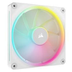 CORSAIR - Corsair iCUE LINK LX140 14cm PWM RGB Case Fan, 18 RGB LEDs, Magnetic Dome Bearing, 2000 RPM, White, Single Fan Expansion Kit