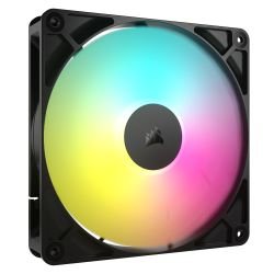 CORSAIR - Corsair RS140 ARGB PWM 14cm Case Fan, Magnetic Dome Bearing, Daisy-Chain 4-Pin, 1700 RPM, AirGuide Tech, Black