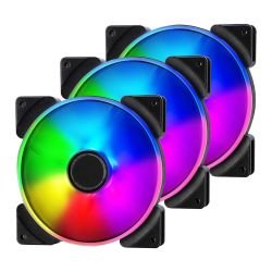 FRACTAL - Fractal Design Prisma AL-14/PWM 14cm ARGB Case Fans (3 Pack), 7 Blades, Long Life Sleeve Bearing, 500-1700 RPM, Black