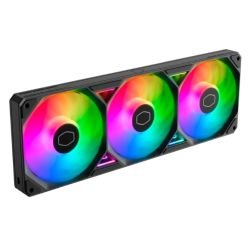 COOLER MASTER - Cooler Master SickleFlow Edge 360 ARGB PWM Triple-Fan Single-Frame Unit, Up to 2500 RPM, Loop Dynamic Bearing, Single Connection, Black