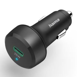 HAMA - Hama USB-C Fast Charge Car Adapter, Power Delivery, Qualcomm 3.0, 25W, Black