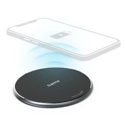 HAMA - Hama QI-FC10 Wireless Charger, 10W, USB-C, Wireless Smartphone Charging Pad, Black