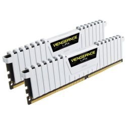 CORSAIR - Corsair Vengeance LPX 32GB Kit (2 x 16GB), DDR4, 3200MHz, CL16, XMP 2.0, White, DIMM Memory