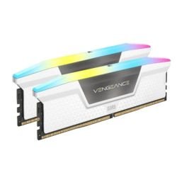 CORSAIR - Corsair Vengeance RGB 32GB Kit (2 x 16GB), DDR5, 6000MHz, CL30, 1.4V, XMP 3.0, PMIC, White, DIMM Memory
