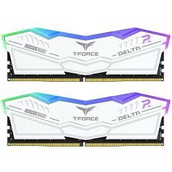 TEAM - Team T-Force Delta RGB 32GB Kit (2 x 16GB), DDR5, 6000MHz (PC5-48000), CL30, ECC, AMD EXPO & XMP 3.0, PMIC, DIMM Memory, White