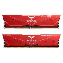 TEAM - Team T-Force Vulcan 32GB Kit (2 x 16GB), DDR5, 6000MHz (PC5-48000), CL38, ECC, AMD EXPO & Intel XMP 3.0, PMIC, DIMM Memory, Red