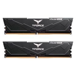 TEAM - Team T-Force Vulcan 64GB Kit (2 x 32GB), DDR5, 6400MHz (PC5-51200), CL34, ECC, AMD EXPO & Intel XMP 3.0, PMIC, DIMM Memory, Black