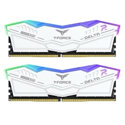 TEAM - Team T-Force Delta RGB 32GB Kit (2 x 16GB), DDR5, 7200MHz (PC5-57600), CL34, ECC, AMD EXPO & XMP 3.0, PMIC, DIMM Memory, White