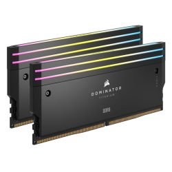 CORSAIR – Corsair Dominator Titanium RGB 64GB Kit (2 x 32GB), DDR5, 6600MHz, CL32, 1.4V, XMP 3.0, PMIC, DIMM Memory