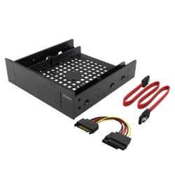AKASA – Akasa Internal 3.5″/2.5″ Device Adapter with SATA Cables, Frame to Fit 3.5″ or 2.5″ Device/SSD/HDD into a 5.25″ Bay AKASA – Akasa Internal 3.5″/2.5″ Device Adapter with SATA Cables, Frame to Fit 3.5″ or 2.5″ Device/SSD/HDD into a 5.25″ Bay