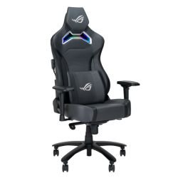 ASUS - Asus ROG Chariot X (Wide) RGB Gaming Chair, Racing-Car Style, Premium PU Leather, Memory-Foam Lumbar, 4D Armrests, 155° Recline,  Tilt & Class 4 Gas Lift, Grey