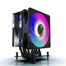 VIDA - Vida Boreas Black ARGB Heatsink & Fan, Intel/AMD, 2000RPM Hydraulic Fan, 6 Copper Heatpipes, 220W TDP *ARGB and Optional Plain Fans Included*