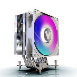 VIDA - Vida Boreas White ARGB Heatsink & Fan, Intel/AMD, 2000RPM Hydraulic Fan, 6 Copper Heatpipes, 220W TDP *ARGB and Optional Plain Fans Included*