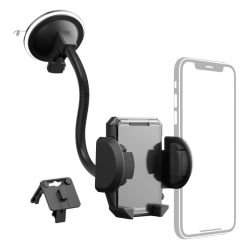 HAMA – Hama (Multi) 2-in-1 Mobile Phone Holder, Suction Cup/Grating Clamp, Flexible Arm, 360° Rotation HAMA - Hama (Multi) 2-in-1 Mobile Phone Holder, Suction Cup/Grating Clamp, Flexible Arm, 360° Rotation
