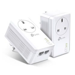 TP-LINK - TP-LINK (TL-PA7027P KIT) AV1000 GB Powerline Adapter Kit, 2-Port, AC Pass Through