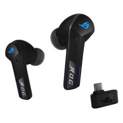 ASUS - Asus ROG Cetra True Wireless SpeedNova Black Gaming Earphones, SpeedNova Wireless/Bluetooth, Adaptive ANC, AI Mics, 46-Hour Battery, Hybrid Multipoint, RGB Lighting