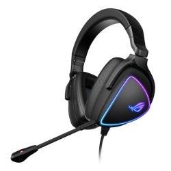 ASUS - Asus ROG DELTA S RGB Lightweight Gaming Headset, USB-C (USB2 Adapter), Hi-Fi ESS Quad-DAC, Boom Mic, Aura Sync