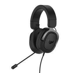 ASUS - Asus TUF Gaming H3 7.1 Gaming Headset, 3.5mm Jack, Boom Mic, Surround Sound, Deep Bass, Fast-cooling Ear Cushions, Gun Metal