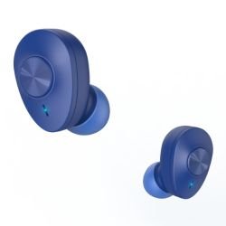 HAMA - Hama (Freedom Buddy) Bluetooth Earbuds with Mic, Bass Boost, True Wireless, Touch Control, Voice Control, Charging Case, Blue
