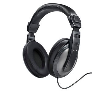 HAMA - Hama (ShellTV) Headphones, 3.5mm Jack (6.35mm Adapter), 40mm Drivers, 6m Cable, Padded Headband, Black/Dark Grey