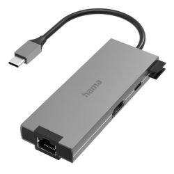 HAMA - Hama 3-Port USB-C 3.2 Gen1 Hub w/ HDMI & LAN - 2x USB-A, 1x USB-C, 1x HDMI, 1x GB LAN, USB Powered