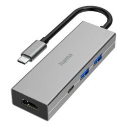 HAMA - Hama 4-Port USB-C 3.2 Gen1 Hub w/ HDMI - 2x USB-A, 1x USB-C, 1x HDMI, Aluminium