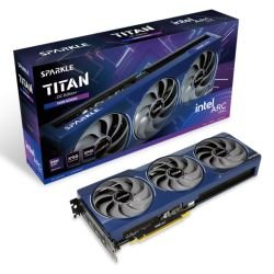 SPARKLE - Sparkle Intel Arc B580 TITAN OC, 12GB DDR6, HDMI, 3 DP, 2740MHz Clock, Blue Breathing Light, Overclocked