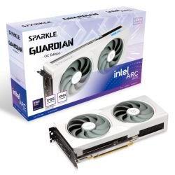 SPARKLE - Sparkle Intel Arc B570 GUARDIAN Luna OC, 10GB DDR6, HDMI, 3 DP, 2660MHz Clock, Blue Breathing Light, Overclocked, White