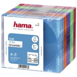 HAMA – Hama CD/DVD/Blu-Ray Slim Jewel Cases x25, Coloured HAMA – Hama CD/DVD/Blu-Ray Slim Jewel Cases x25, Coloured