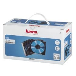 HAMA – Hama CD/DVD/Blu-Ray Slim Jewel Cases x50, Transparent/Black HAMA – Hama CD/DVD/Blu-Ray Slim Jewel Cases x50, Transparent/Black