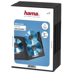 HAMA – Hama 5x Triple DVD/Blu-Ray Jewel Cases, 3 Discs per case, Black HAMA – Hama 5x Triple DVD/Blu-Ray Jewel Cases, 3 Discs per case, Black