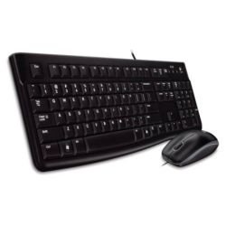 LOGITECH - Logitech MK120 Wired Keyboard and Mouse Desktop Kit, USB, Low Profile