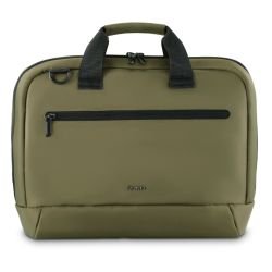 HAMA - Hama Ultra Lightweight Laptop Bag, Up to 14.1", Padded Compartment, Front Pocket, Trolley Strap, Water-Repellent, Eco-Friendly, Olive Green