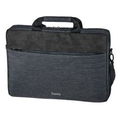 HAMA - Hama Tayrona Laptop Bag, Up to 14.1", Padded Compartment, Spacious Front Pocket, Tablet Pocket, Trolley Strap, Dark Grey