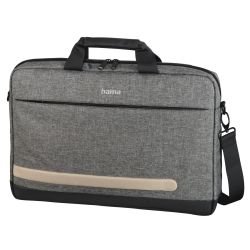 HAMA - Hama Terra Laptop Bag, Up to 15.6", Padded Compartment, Spacious Front Pocket, Tablet Pocket, Trolley Strap, Grey